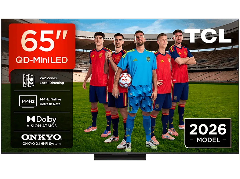 TV QD-Mini LED 65" - TCL 65C6K Pro, UHD 4K, AiPQ Pro Processor (MT9653), Smart con Google TV, Dolby Vision-Atmos, Negro