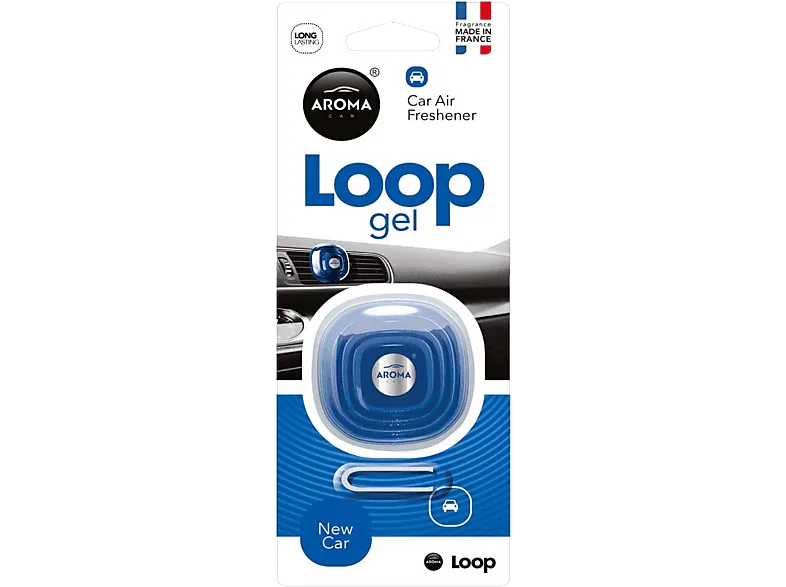 Ambientador - Aroma Car Loop Gel, Olor Coche Nuevo, Larga duración