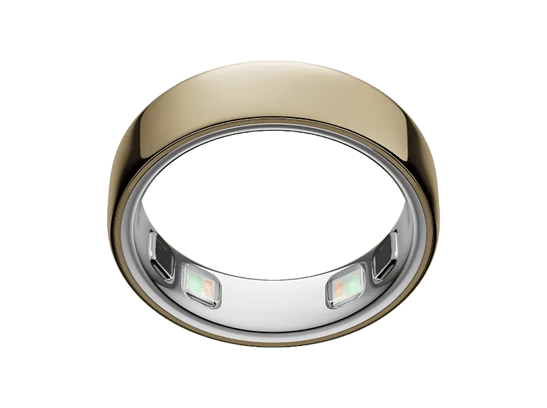 Anillo inteligente - Oura Ring 5, Talla 8, Hasta 9 días autonomía, Bluetooth, 50 métricas de salud, Titanio, Oro