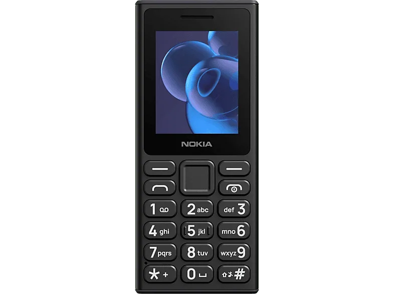 Móvil - Nokia 105, Negro, 4 MB, 1000 mAh, S30+, 2" Pantalla QQVGA, Dual SIM, Radio FM, Botones Grandes