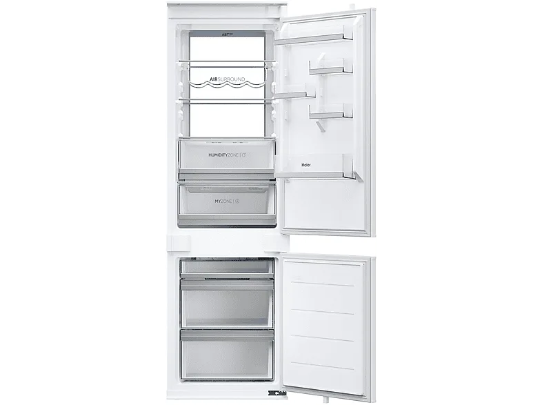 Frigorífico combi integrable - Haier ID Series HBW7518C, No Frost, 177,2 cm, 268 l, My Zone, Daylight, Blanco