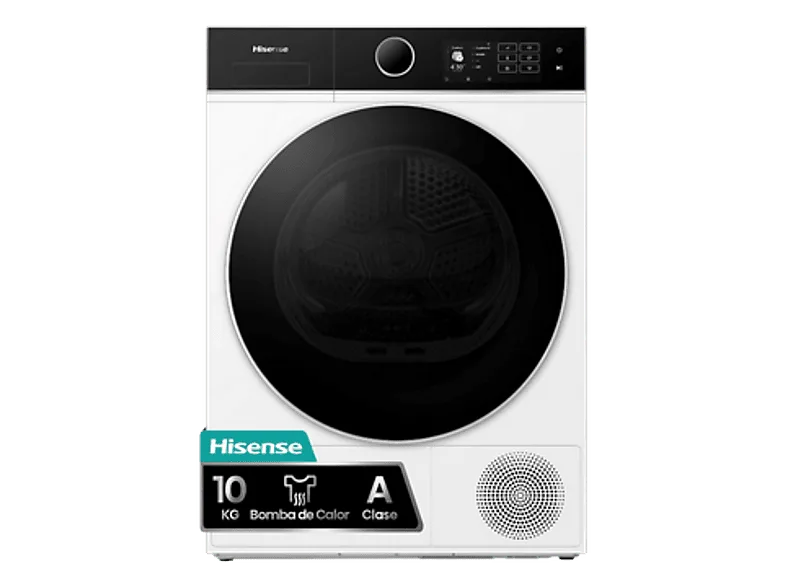 Secadora bomba de calor - Hisense DH5I104BWAB, 10 Kg, 18 programas, iFit, WiFI, Estante flexible, Blanco