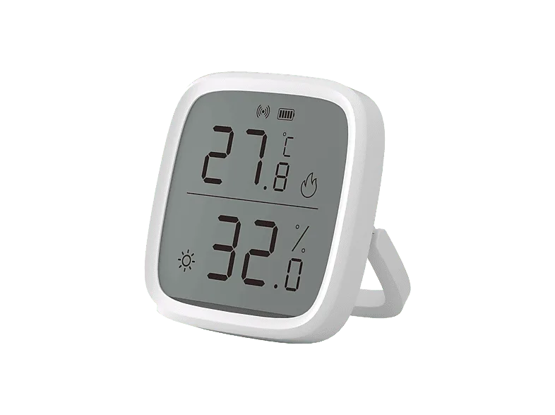 Sensor de temperatura - Sonoff SNZB-02D, humedad, Pantalla LCD, Cobertura hasta 120 m, Blanco
