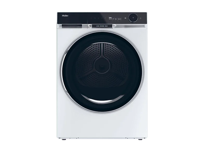 Secadora bomba de calor - Haier HD90-A3Q397U1-S X Series 11, 9 kg, 17 programas, Ultra Reverse Drum, Wi-Fi, Blanco