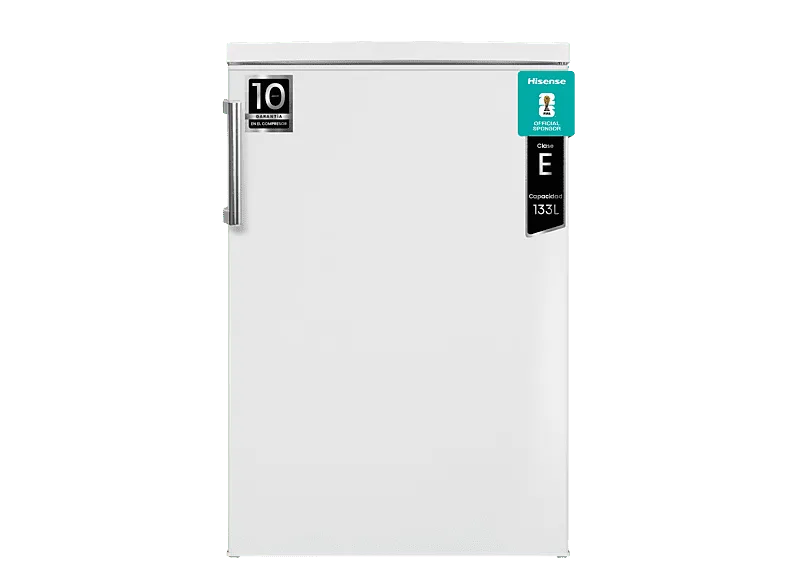 Nevera pequeña - Hisense RL170D4BWE, 133 L, 84.5 cm, Cíclico, Puerta reversible, 40 dB, Blanco