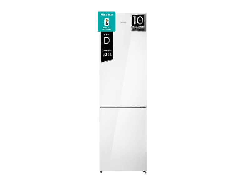 Frigorífico combi - Hisense RB440N4GWD, No Frost, 200.4 cm, 336 l, Multi Airflow, Cristal Blanco (imagen 1 de 3)