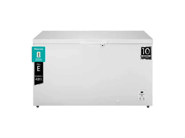 Congelador horizontal - Hisense FT546D4AWLYE, Defrost, 420 l, 85 cm, Inverter, Blanco