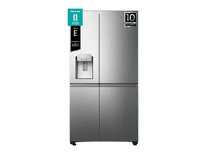 Frigorífico americano - Hisense RS818N4TIE1, No Frost, 179 cm, 636 l, WI-FI, Dispensador Agua & Hielo, Inox