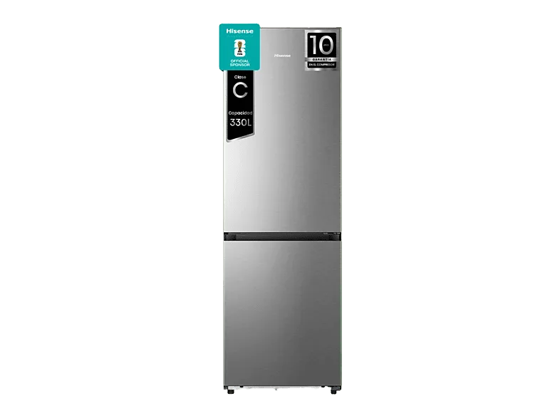 Frigorífico combi - Hisense RB3K330SAIC, No Frost, 185.6 cm, 330 l, Kitchen Fit, WiFi, Acero inoxidable