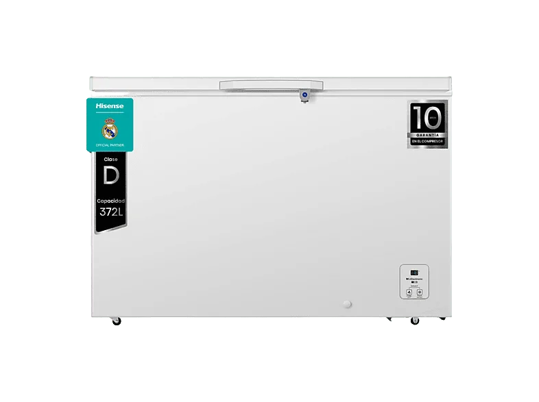 Congelador horizontal - Hisense FT484D4AWLYD, 372 l, 85.8 cm, Convertible a frigo, Autonomía 135 hs, Blanco