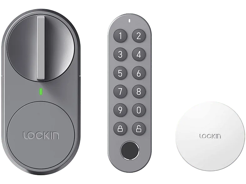 Cerradura electrónica - Lockin Pack retrofit DIY Inteligente + Teclado dactilar Bridge, WiFi, Bluetooth Gris