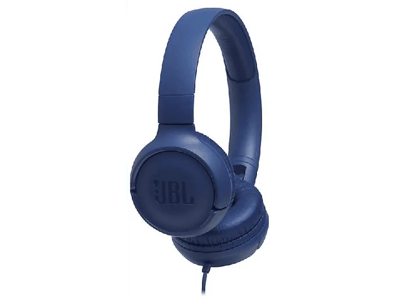 Auriculares - JBL Tune 500, Pure Bass Sound, Micrófono, Plegables, Control volumen, Azul