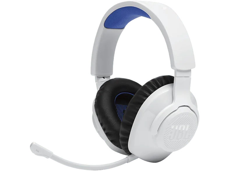 Auriculares gaming - JBL Quantum 360P Console Wireless, Para PlayStation, Inalámbrico, Cancelación Activa de Ruido, Micrófono, Blanco y Azul