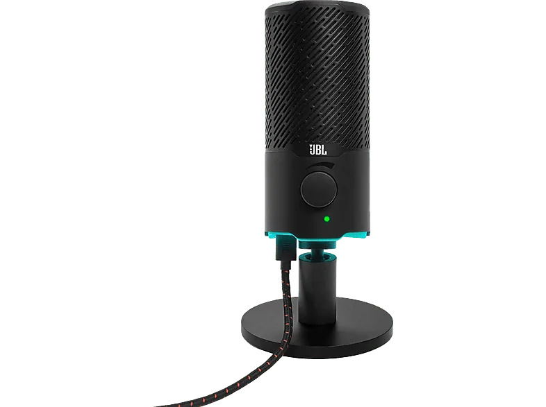 Micrófono - JBL Quantum Stream, USB, Gaming, Grabación, Soporte aluminio, Negro