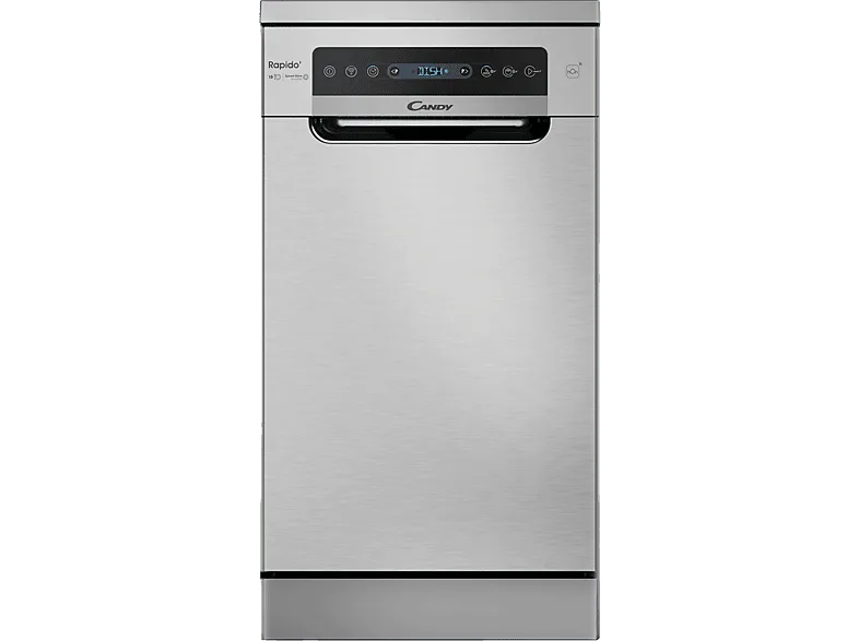 Lavavajillas compacto - Candy Rapido' CF0C7SB0FX, 10 servicios, 8 programas, 45 cm, Motor Inverter, Wi-Fi, Inox (imagen 1 de 3)