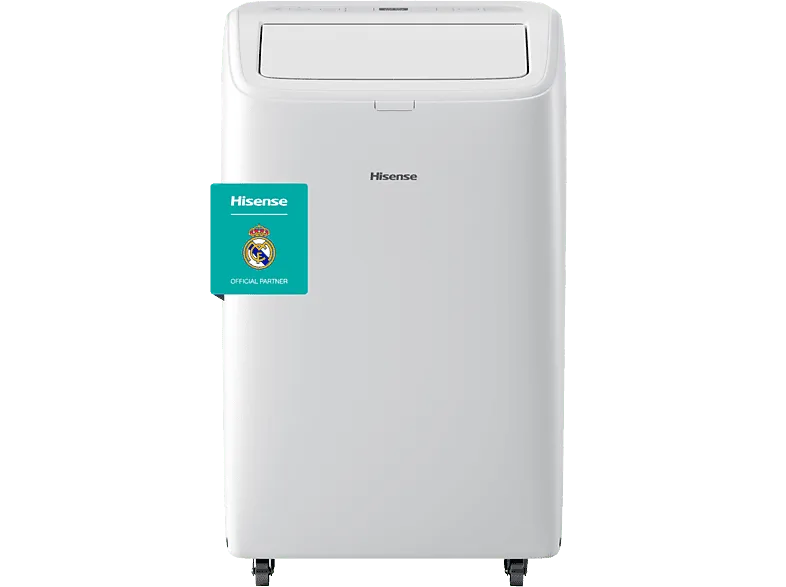 Aire acondicionado portátil - Hisense APC12QC, 3000 fg/h, 3 velocidades, Deshumidificador, Display LED, 64 db, Blanco