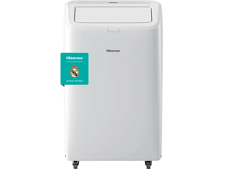 Aire acondicionado portátil - Hisense APH12QC, 2923 fg/h, 3 velocidades, Bomba de calor, 24 m², Kit Ventana, Mando a distancia, WiFi, Blanco