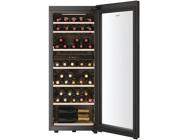Vinoteca - Haier HWS77GDAU1 Wine Bank 50 Series 7, Temperatura 5-20º, 77 botellas, Doble Zona, Wi-Fi, Negro