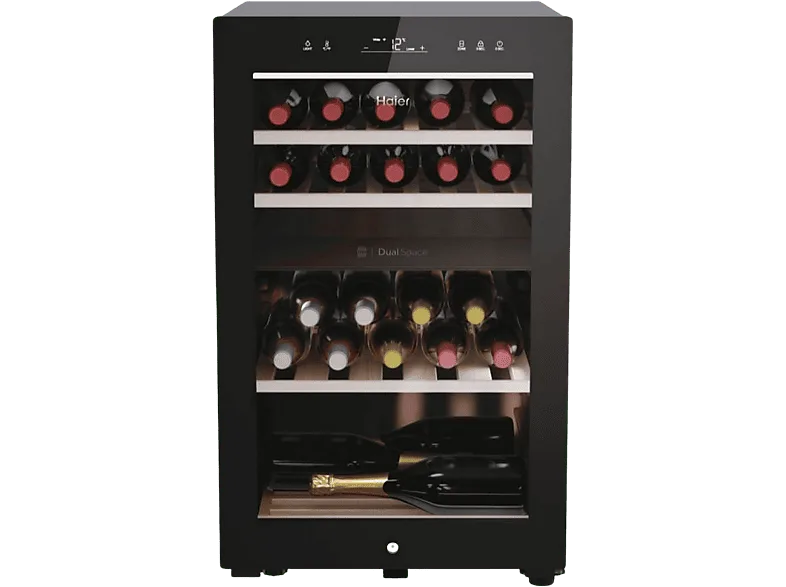 Vinoteca - Haier HWS42GDAU1, Temperatura 5º 20º, 42 botellas, 106 l, hOn App, Negro