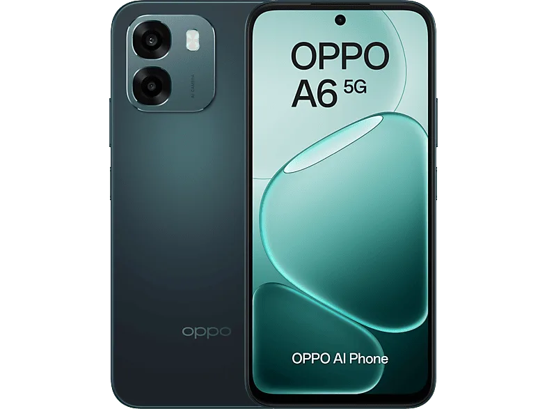 Móvil - OPPO A6 5G, Sapphire Black, 256 GB, 6 GB RAM, 6.75" LCD, Mediatek Dimensity 6300 (6nm), 6.500mAh