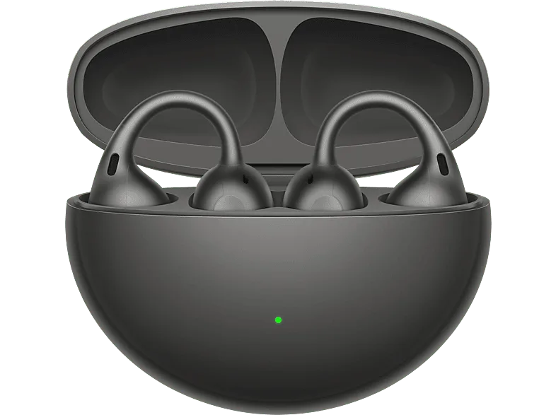 Auriculares conducción de aire - OPPO Enco Clip 2, Autonomía 9.5 h + 40h, Ajuste EarHug, Gris pizarra