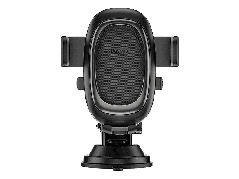 Soporte de móvil para coche - Baseus Clamp-Type Set, Doble modalidad: Ventosa y Gancho rejilla, Sujeción automática, Universal, Negro Cluster
