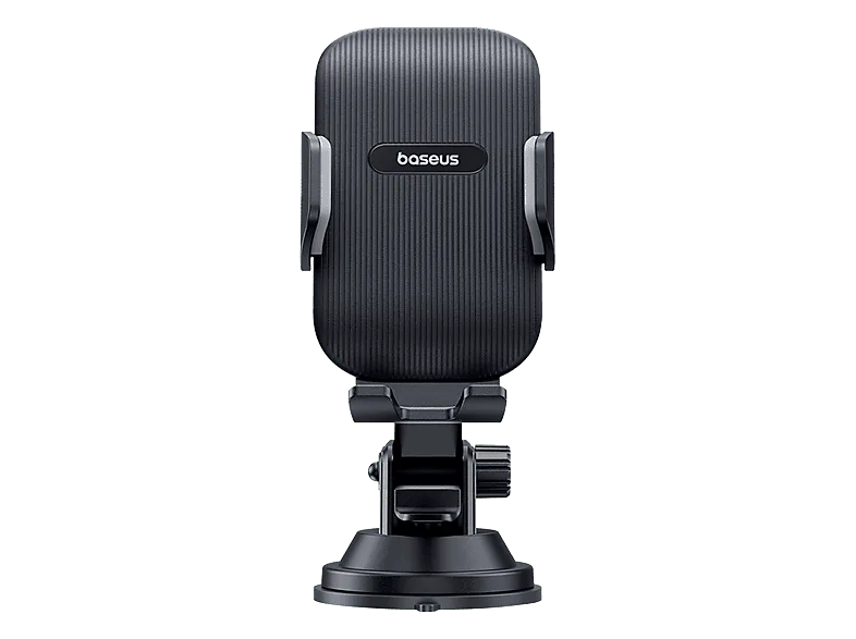 Soporte de móvil para coche - Baseus Go UltraControl, Universal, Sistema ventosa ultrapotente, Ajustable, Rotación 360º, Negro Cluster