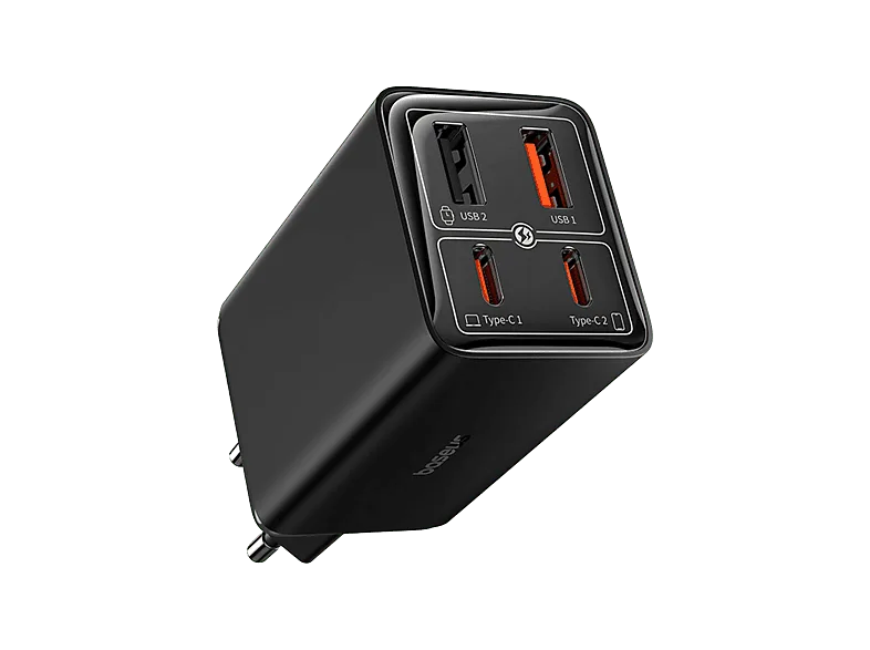 Cargador para portátil - Baseus GaN6 Pro, Universal, 2x USB-A, USB-C, 65W, Con cable 100W, Negro