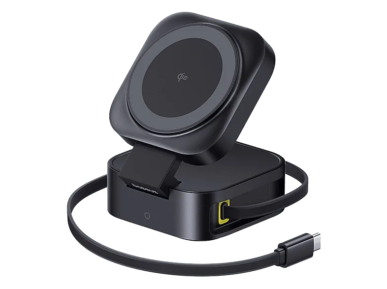 Base de carga - Baseus PicoGo Series 2-en-1, Universal, Carga inalámbrica, 67W, Negro Cosmic