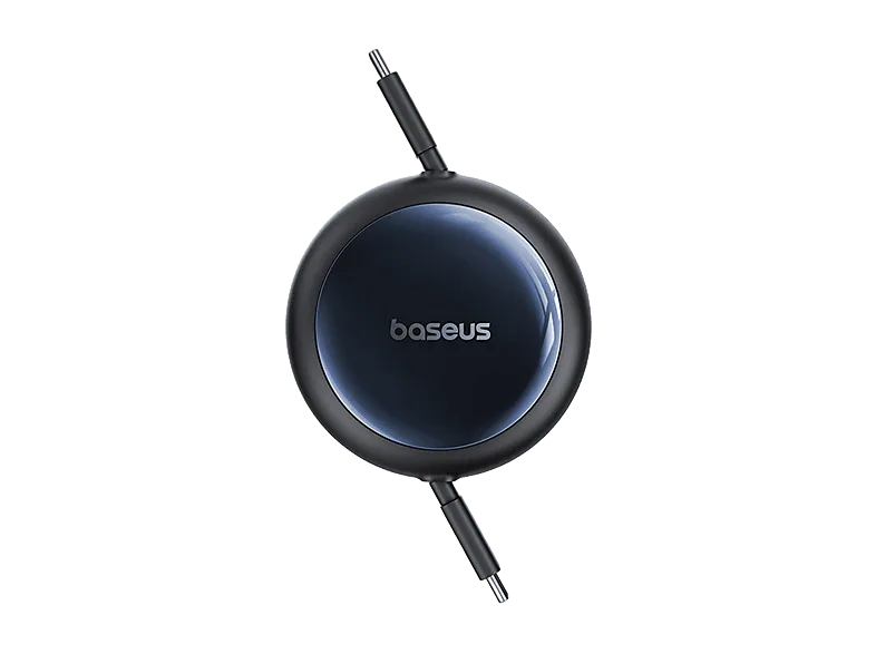 Cable USB - Baseus Nomos, USB-C a USB-C, Universal, 100W, 150 cm, Extensible y retráctil, Carga rápida, Negro cosmic