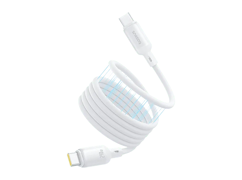 Cable USB-C - Baseus PicoGo, USB-C, 480Mbps, Carga rápida, 100 cm, 240W, Blanco