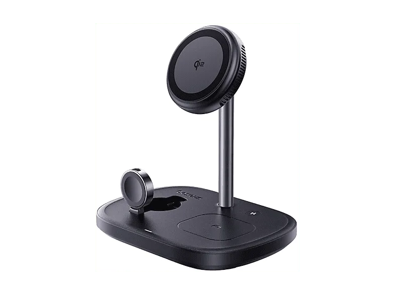 Base de carga - Baseus 3-in-1 EnerFill, Carga inalámbrica tres dispositivos, 15W, Ángulo ajustable, Con cable, Negro Cosmic (imagen 1 de 3)