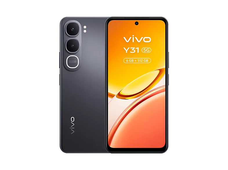 Móvil - vivo Y31, Glowing Black, 512GB, 6GB RAM, 6.72" LCD, Qualcomm Snapdragon® 4 Gen 2, 6500 mAh