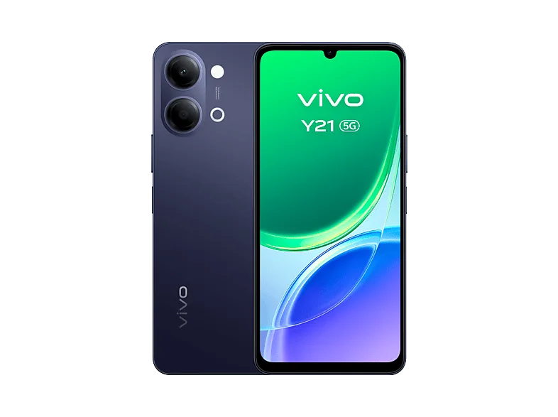 Móvil - vivo Y21 5G, Voyage Black, 256 GB, 4 GB RAM, 6.74" 120 Hz 1200 nits, MediaTek Dimensity 6300, 6500 mAh