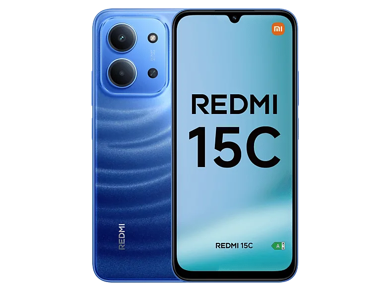 Móvil - Xiaomi Redmi 15C, Azul Luz de Luna, 128GB, 4GB RAM, 6.9" HD+, MediaTek Helio G81-Ultra, 6000 mAh