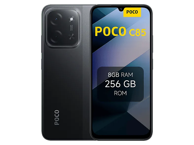 Móvil - Pocophone POCO C85, Negro, 256 GB, 8 GB RAM, 6.9" Dot Drop, MediaTek Helio G81-Ultra, 6000 mAh