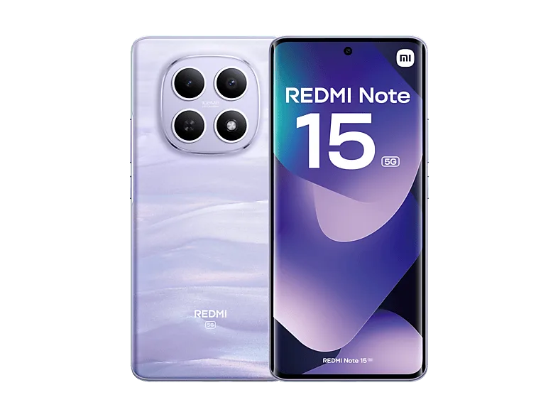 Móvil - Xiaomi Redmi Note 15 5G, Púrpura, 512 GB, 12 GB RAM, 6.77" AMOLED FHD+, Snapdragon 6 Gen 3, 5520 mAh