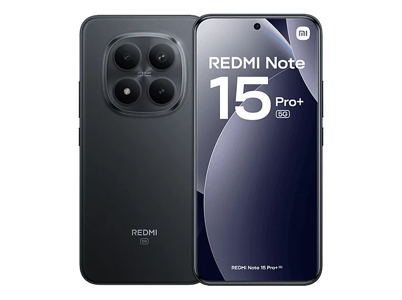 Móvil - Xiaomi Redmi Note 15 Pro+, Negro, 256 GB, 8 GB RAM, 6.83" AMOLED CrystalRes, Snapdragon® 7s Gen 4", 6500 mAh