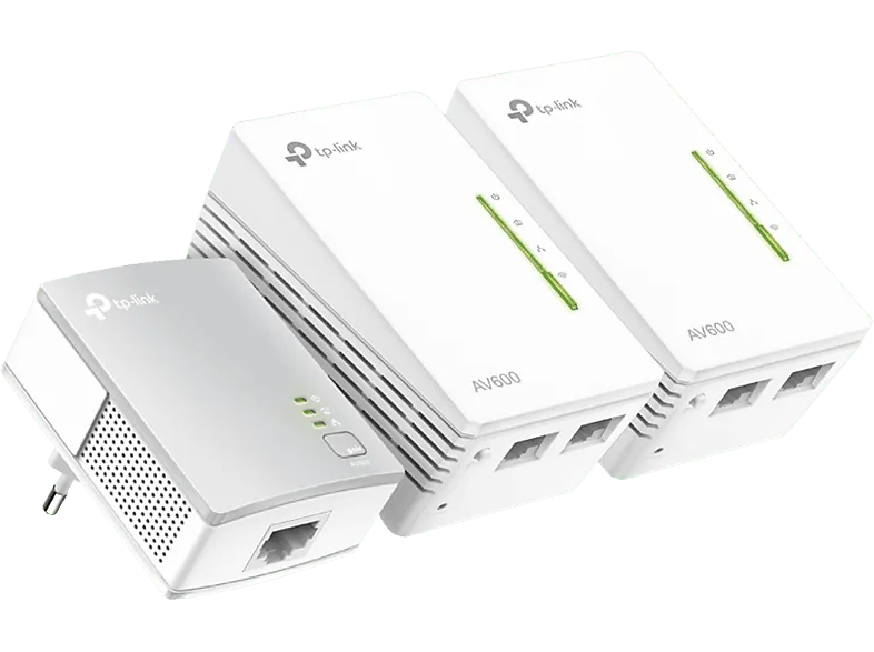 Adaptador PLC - TP-Link TL-WPA4220 TKIT, Pack de 3 unidades, WiFi 300 mbps, 2 Ethernet 10/100Mbps, Blanco