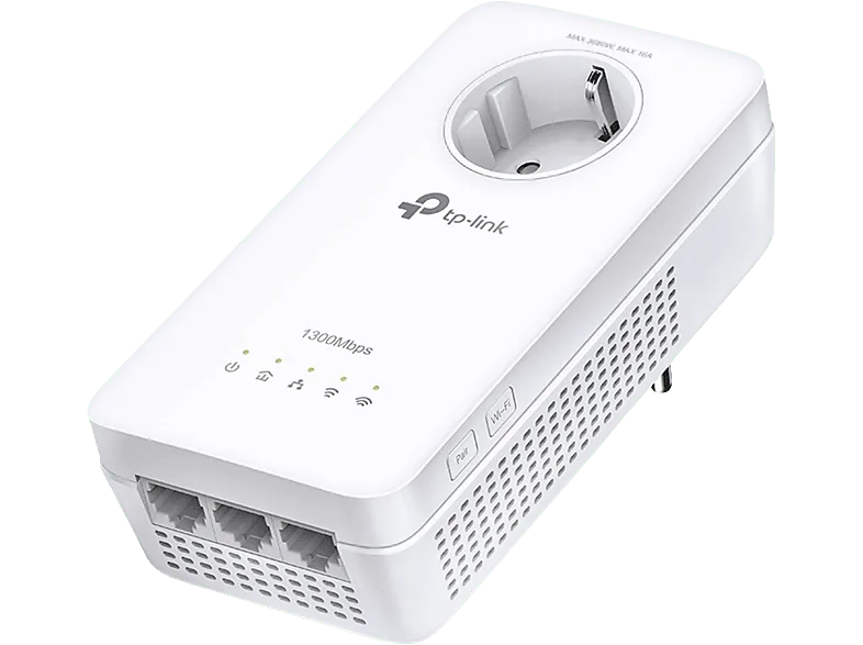 Adaptador PLC - TP-Link TL-WPA8631P, AV1300, Wi-Fi AC1200 Doble Banda, 3 Puertos Gigabit, Blanco