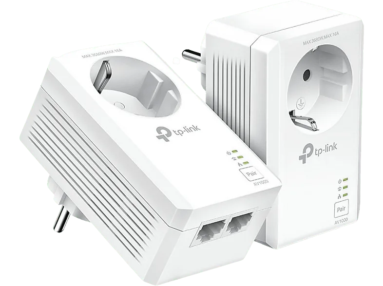 Adaptador PLC - TP-Link TL-PA7027PKIT, Plug and Play, 2 puertos Gigabit, 1000 Mbps, Blanco