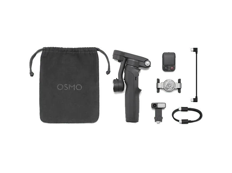 Gimbal - DJI Osmo Mobile 8P Advanced Tracking Combo, Carga máx 300g, 10h Autonomía, Estabilización de Tres Ejes, Gris