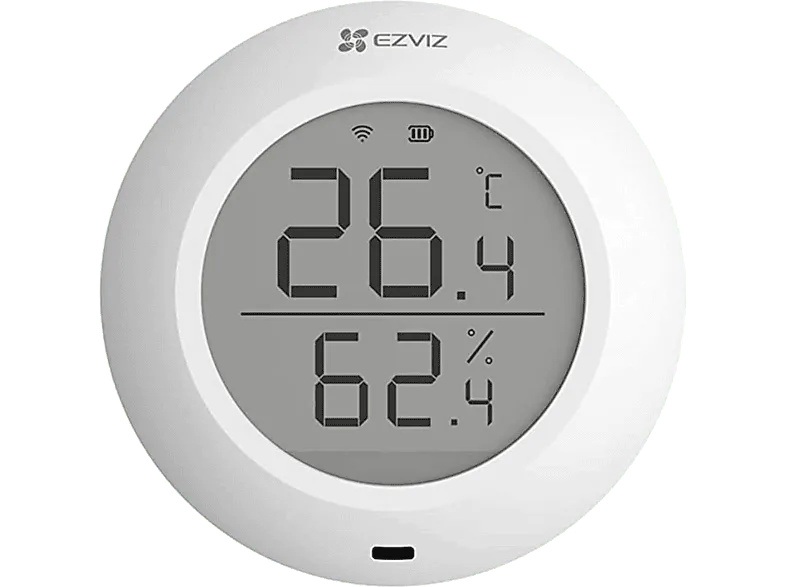 Sensor de temperatura y humedad - Ezviz T51C, Pantalla 1.8", Blanco