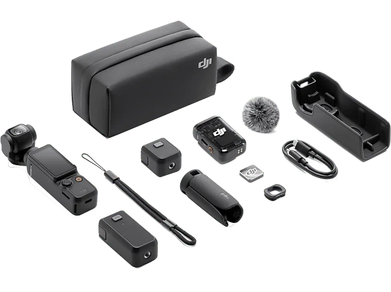 Cámara deportiva - DJI Osmo Pocket 3 Creator Combo, 4K/120 fps, Pantalla giratoria 2", CMOS de 1", Estabilización mecánica ejes, Negro