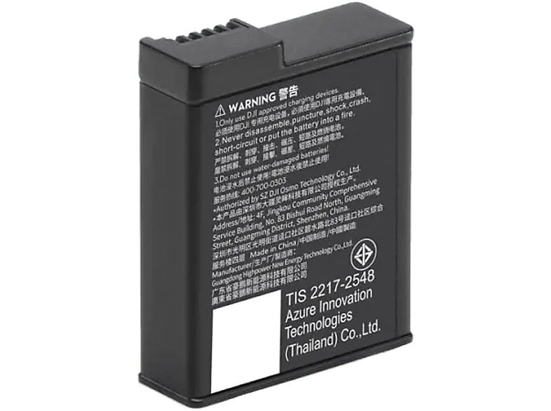 Batería cámara - DJI Osmo Action Extreme Battery Plus, 1950 mAh, Negro