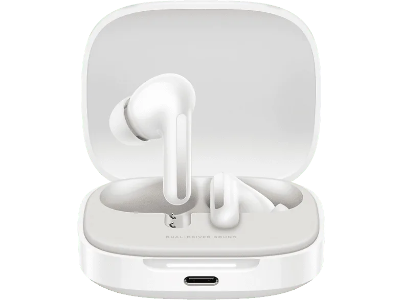 Auriculares True Wireless - Xiaomi Buds 6, Cancelación de ruido, 42 h Autonomía, Hi-Fi , ANC, White – White
