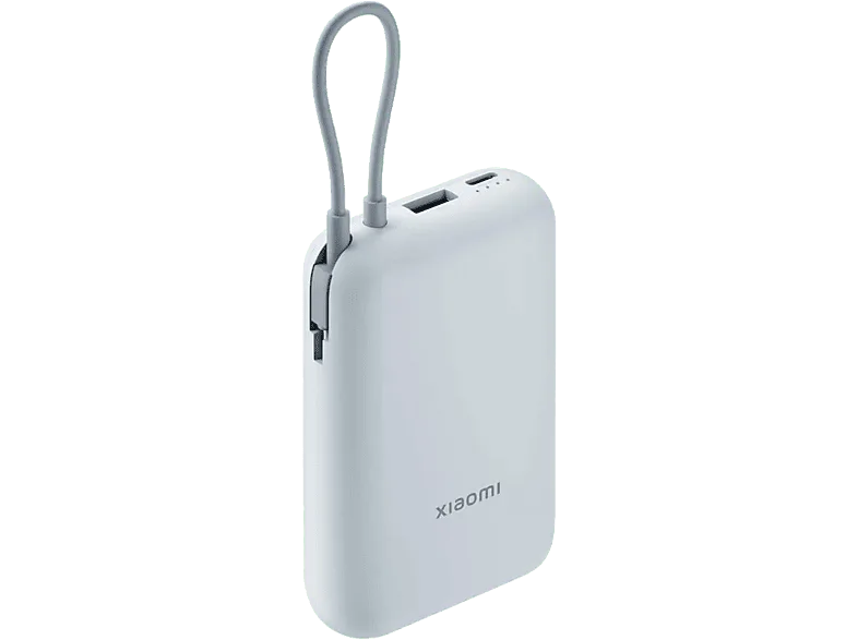 Powerbank - Xiaomi P15ZM, 10000 mAh, 1x USB-C, USB-A, 22.5W, Cable Integrado, Azul Hielo