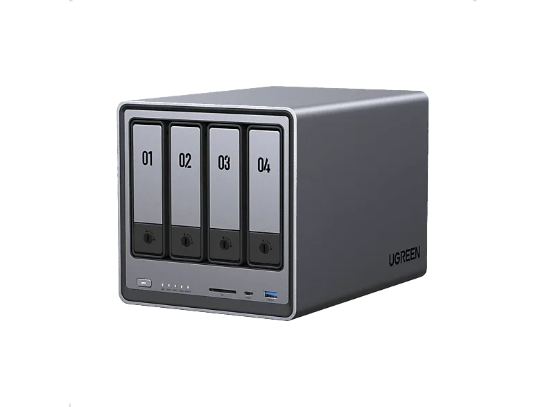 Servidor NAS - Ugreen DXP4800, SSD, 112 TB, 4 Bahías, Gris