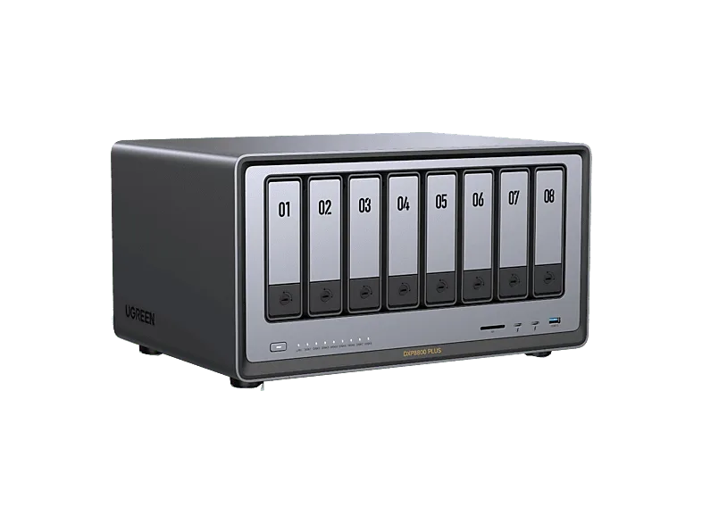 Servidor NAS - UGREEN DXP8800 Plus, SSD, 208TB, 10 Gbit/s, 8 Bahías, Procesador Intel Core i5 de 12ª generación, Gris
