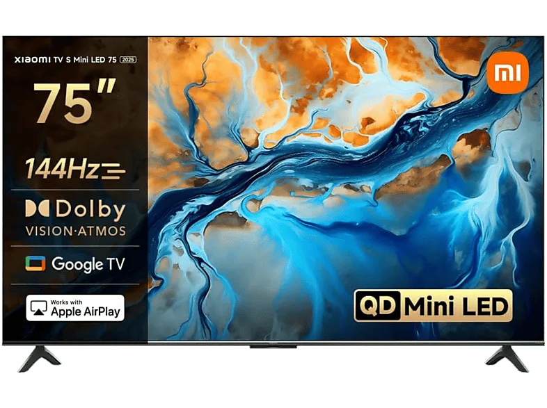 TV Mini LED 75" - Xiaomi S 75 2025, UHD 4K, Smart con Google, 144 Hz, Gris cepillado